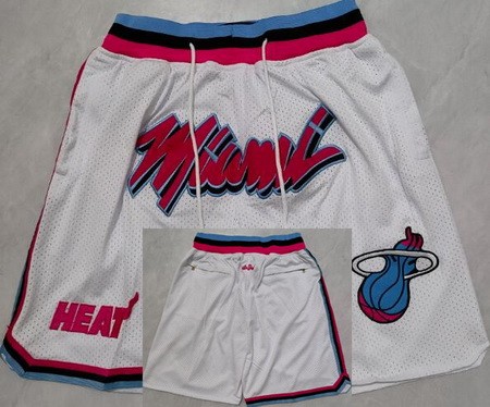 Men's Miami Heat White City Just Don Shorts