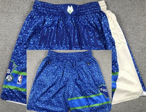 Men's Milwaukee Bucks Blue 2023 City Just Don Shorts