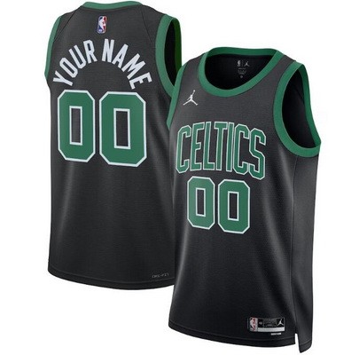 Men's Boston Celtics Black 2023 Statement Icon Jordan Brand Customized Swingman Jersey