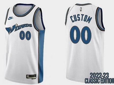 Men's Washington Wizards Customized White 2022 Classic Icon Swingman Jersey