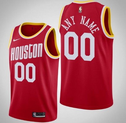 Men's Houston Rockets Customized Red Classic Stitched Swingman Jersey