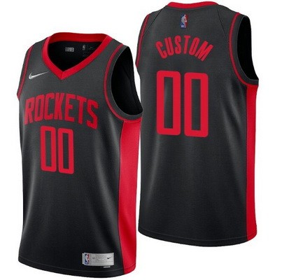 Men's Houston Rockets Customized Black Earned Stitched Swingman Jersey