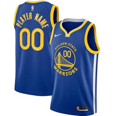 Men's Golden State Warriors Customized Blue Stitched Swingman Jersey