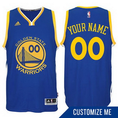 Men's Golden State Warriors Customized Blue Swingman Adidas Jersey