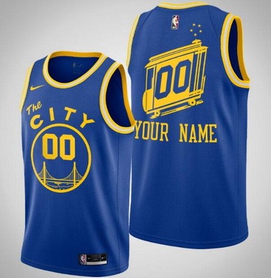 Men's Golden State Warriors Customized Blue Classic Stitched Swingman Jersey