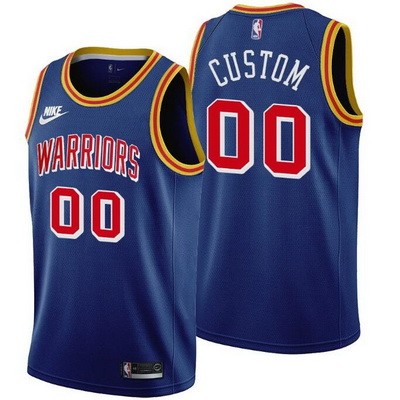 Men's Golden State Warriors Customized Blue 75th Anniversary Stitched Swingman Jersey