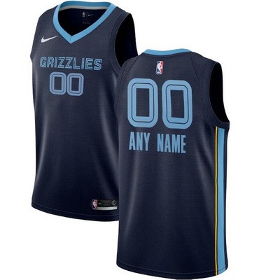 Men's Memphis Grizzlies Customized Navy Stitched Swingman Jersey