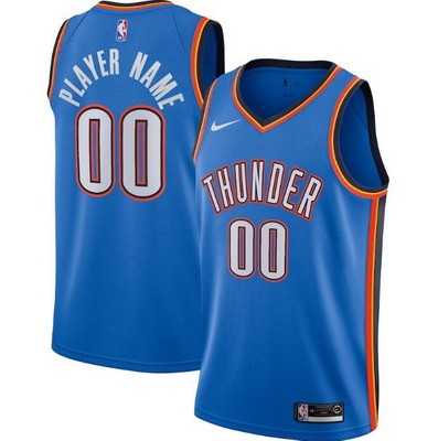 Men's Oklahoma City Thunder Customized Blue Stitched Swingman Jersey