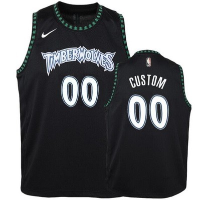 Men's Minnesota Timberwolves Customized Black Classic Stitched Swingman Jersey