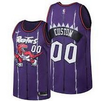 Men's Toronto Raptors Customized Purple Throwback Stitched Swingman Jersey