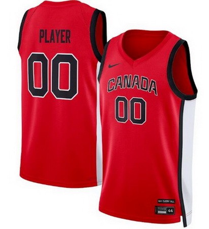 Unisex Canada Customized Red 2024 Heat Press Basketball Jersey