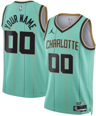 Unisex Charlotte Hornets Customized Mint 2024 Heat Press Jersey