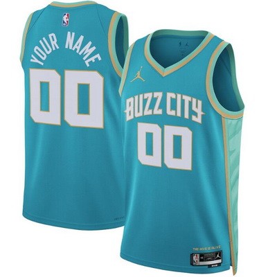 Unisex Charlotte Hornets Customized Green 2023 City Icon Heat Press Jersey