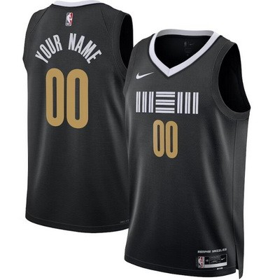 Unisex Memphis Grizzlies Customized Black 2023 City Icon Heat Press Jersey