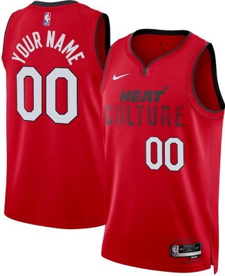 Unisex Miami Heat Customized Red 2024 City Heat Press Jersey