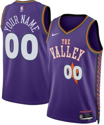 Unisex Phoenix Suns Customized Purple 2024 City Heat Press Jersey