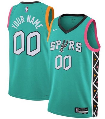 Unisex San Antonio Spurs Customized Teal 2022 City Icon Heat Press Jersey