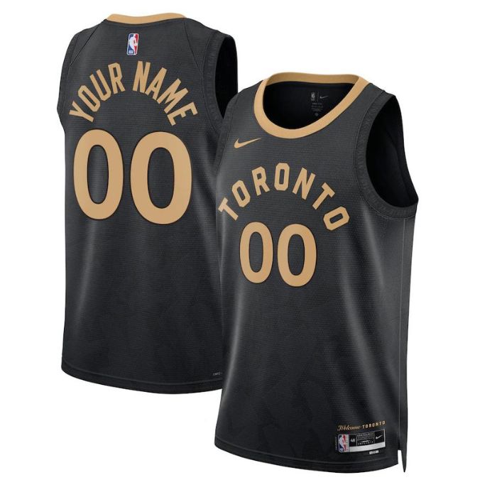 Unisex Toronto Raptors Customized Black 2022 City Icon Heat Press Jersey