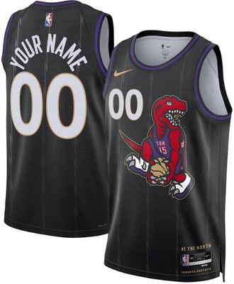 Unisex Toronto Raptors Customized Black 2024 City Heat Press Jersey