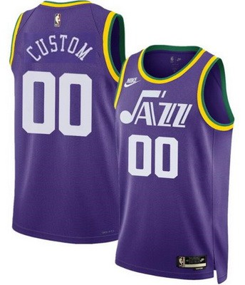 Unisex Utah Jazz Customized Purple 2023 Classic Icon Heat Press Jersey