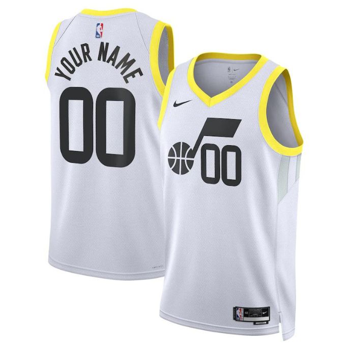 Unisex Utah Jazz Customized White 2022 Association Icon Heat Press Jersey