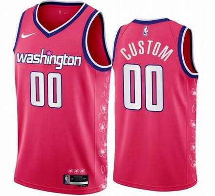 Unisex Washington Wizards Customized Pink City Icon Heat Press Jersey