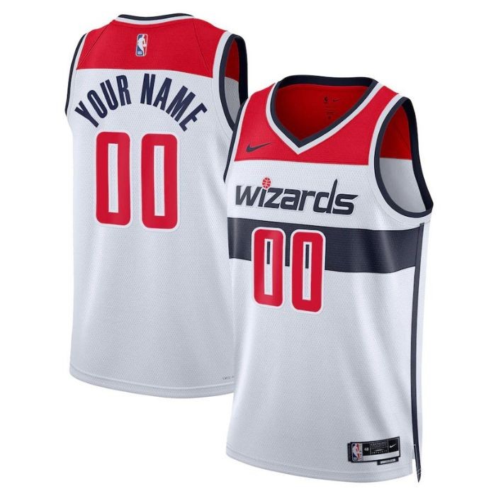 Unisex Washington Wizards Customized White 2024 Association Edition Heat Press Jersey