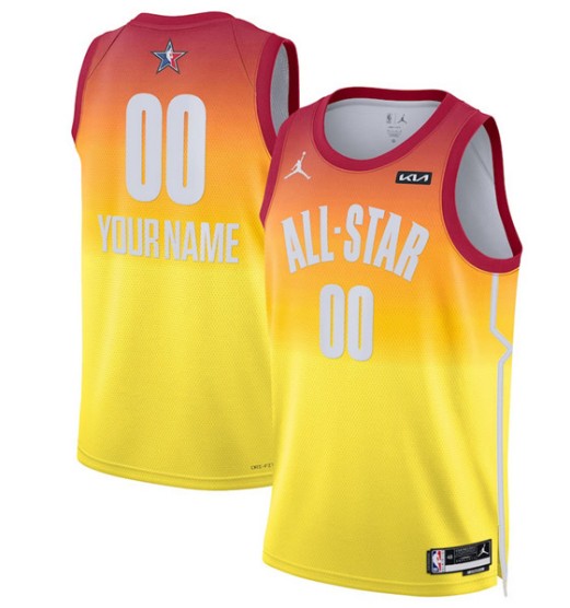 Unisex 2023 NBA All-Star Yellow Customized Heat Press Jersey