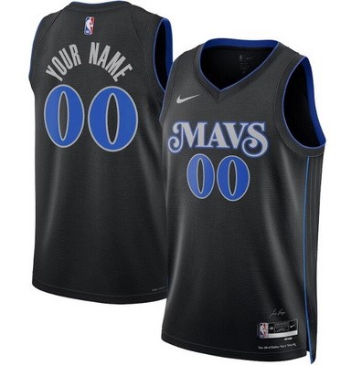 Unisex Dallas Mavericks Customized Black 2023 City Icon Heat Press Jersey