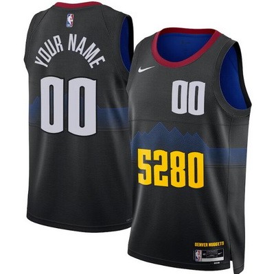 Unisex Denver Nuggets Customized Black 2023 City Icon Heat Press Jersey