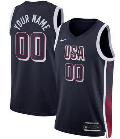 Unisex Dream 16 USA Customized Navy 2024 Heat Press Basketball Jersey