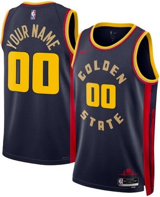 Unisex Golden State Warriors Customized Navy 2024 City Heat Press Jersey