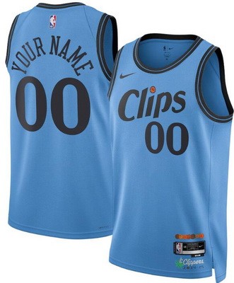 Unisex Los Angeles Clippers Customized Light Blue 2024 City Heat Press Jersey