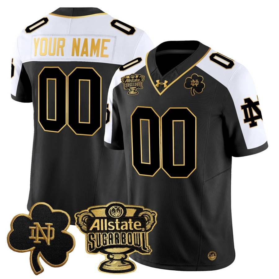 Custom Notre Dame Fighting Irish 2024 Sugar Bowl Gold Patch Vapor Limited Stitched Jersey Alternate