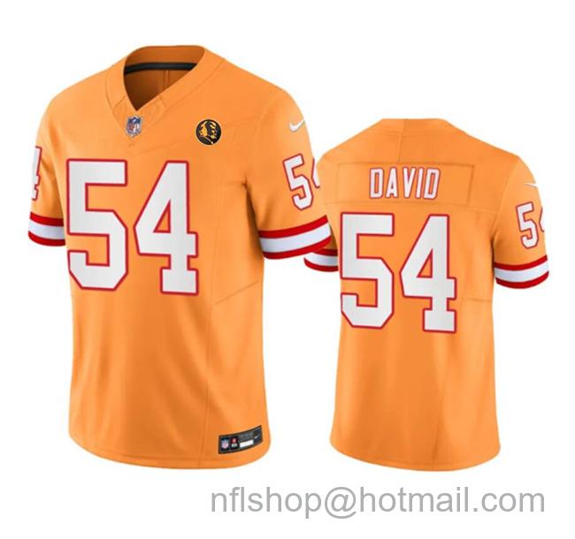 Men's Tampa Bay Buccaneers #54 Lavonte David Orange 2023 F.U.S.E. Throwback With John Madden Patch Vapor Limited Stitched Football Jersey