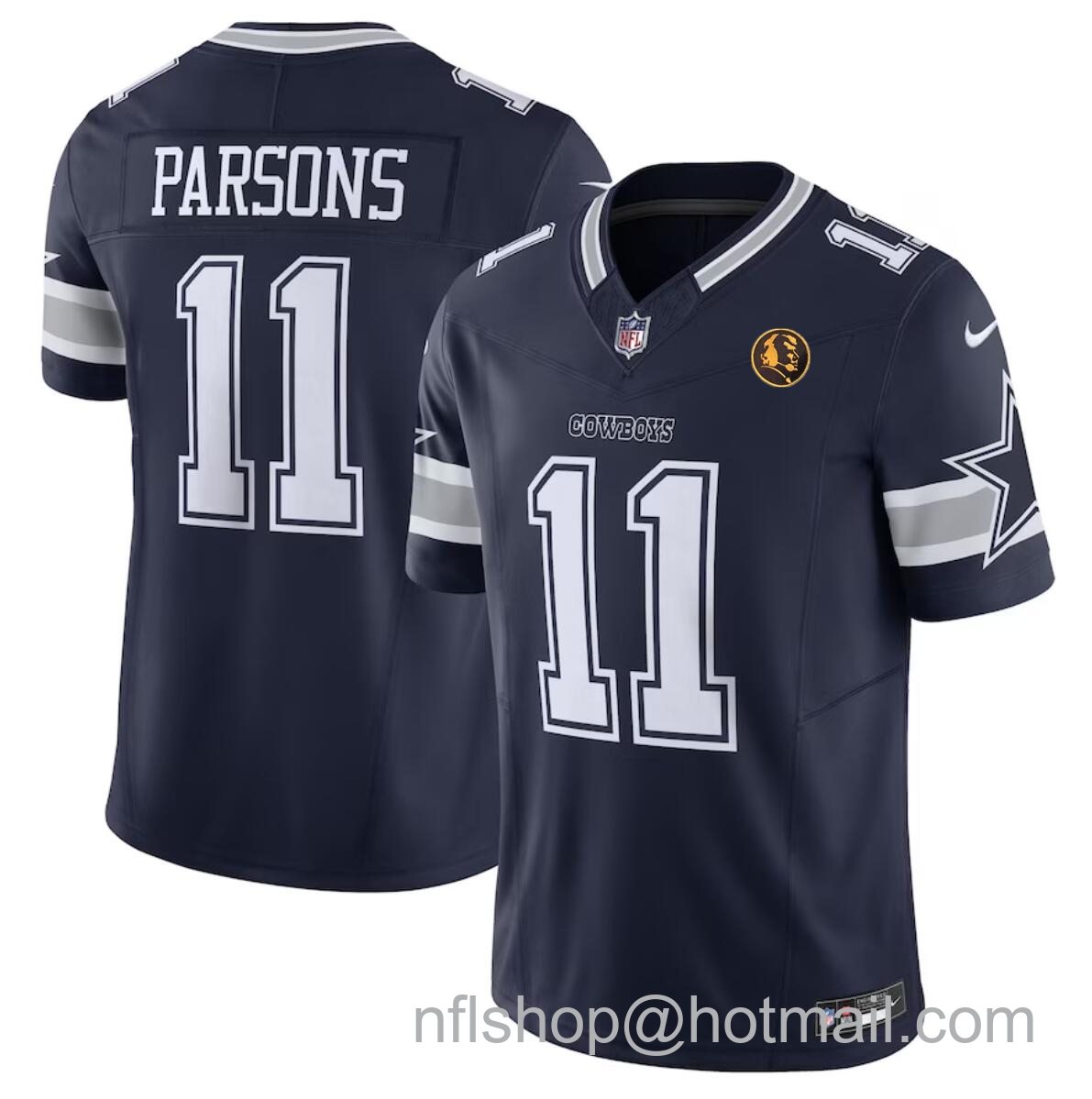 Men's Dallas Cowboys #11 Micah Parsons Navy 2023 F.U.S.E. With John Madden Patch Vapor Limited Stitched Football Jersey