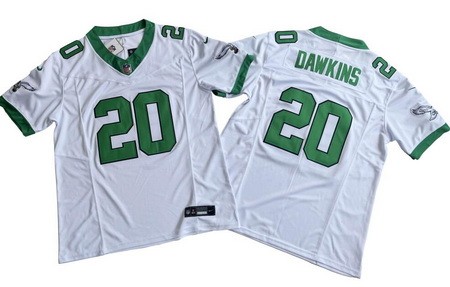 Men's Philadelphia Eagles #20 Brian Dawkins Limited White Alternate FUSE Vapor Jersey