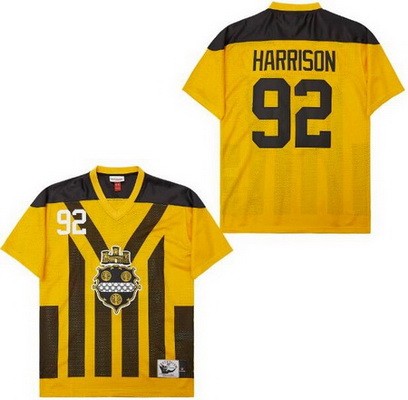 Men's Pittsburgh Steelers #92 James Harrison Yellow 1933 Throwback Jersey