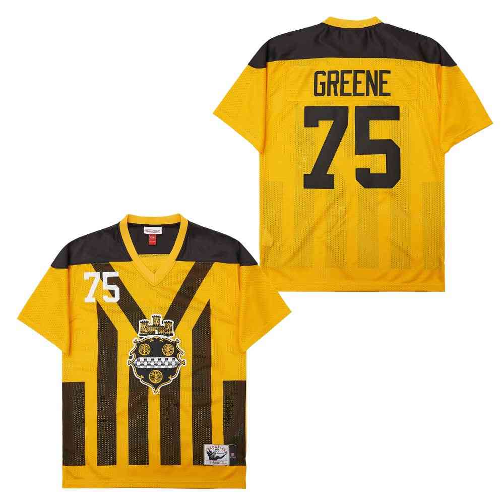 Men's Pittsburgh Steelers #75 Joe Greene Yellow 1933 Throwback Jersey