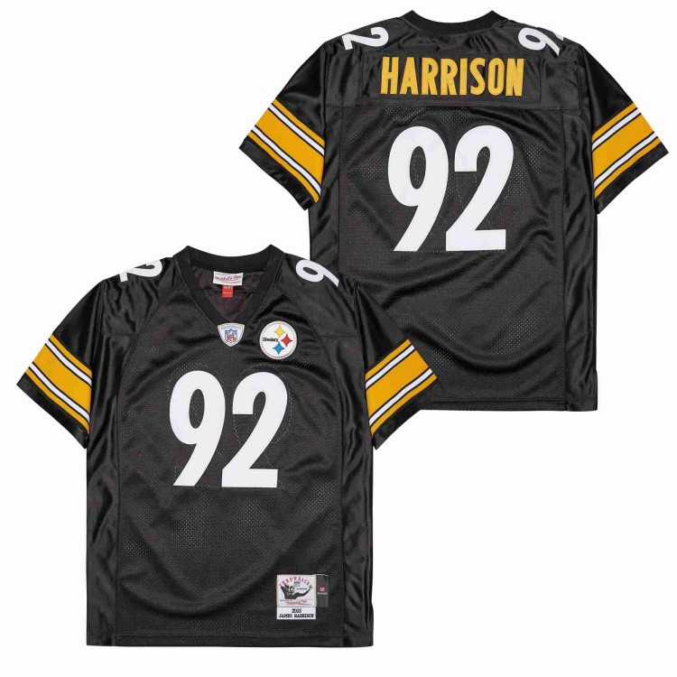 Men's Pittsburgh Steelers #92 James Harrison Black 2005 Throwback Jersey