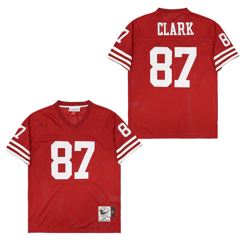 Men's San Francisco 49ers #87 Dwight Clark Scarlet 1981 Throwback Jersey