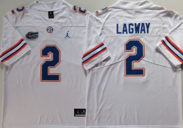 Men's Florida Gators #2 DJ Lagway White Football Stitched Jersey