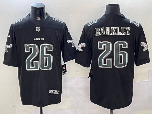 Men's Philadelphia Eagles #26 Saquon Barkley Black Fashion Nike Vapor Limited Stitched NFL Jersey