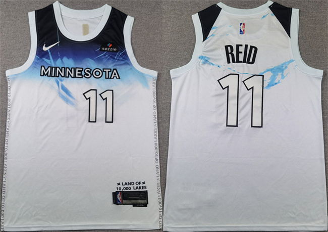 Men's Minnesota Timberwolves #11 Naz Reid White 2024 City Edition Stitched Jersey