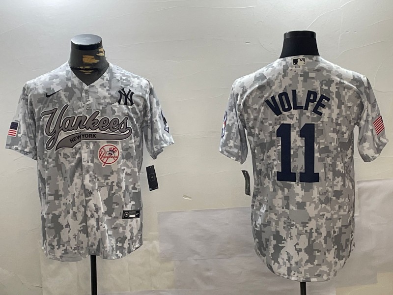 Men's New York Yankees #11 Anthony Volpe 2024 Arctic Camo Limited Stitched Baseball Jersey