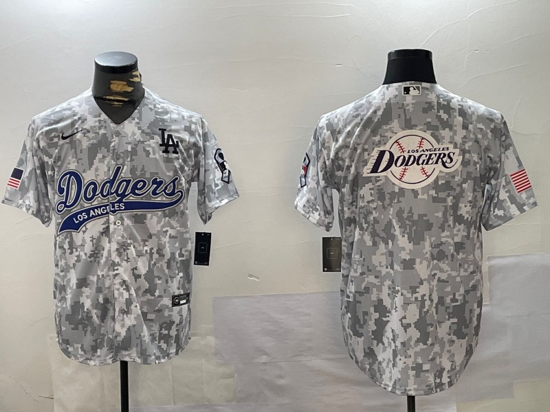 Men's Los Angeles Dodgers Team Big Logo 2024 Arctic Camo Stitched Baseball MLB Jersey