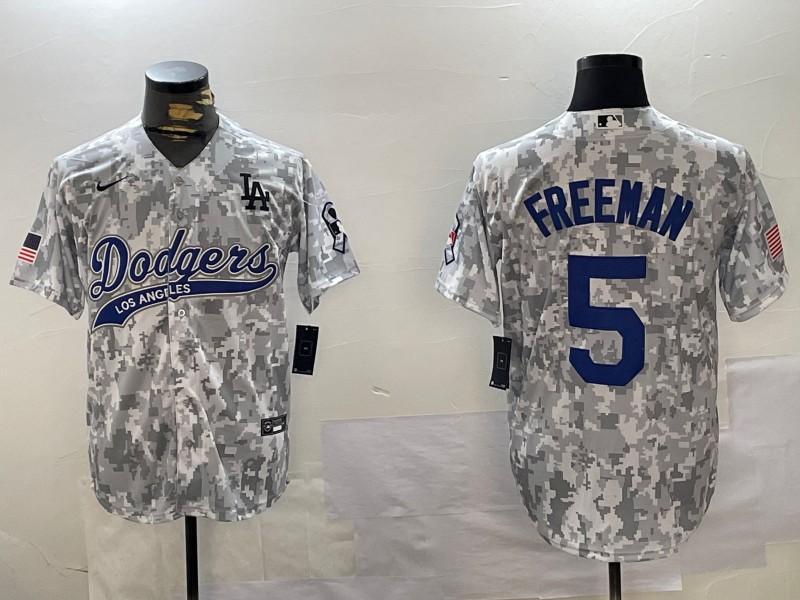 Men's Los Angeles Dodgers #5 Freddie Freeman 2024 Arctic Camo Limited Stitched Baseball Jersey