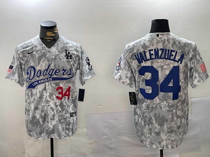 Men's Los Angeles Dodgers #34 Toro Valenzuela 2024 Arctic Camo Limited Stitched Baseball Jerseys