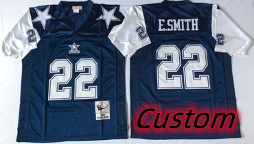 Customized Men's Cowboys Blue Throwback Jersey