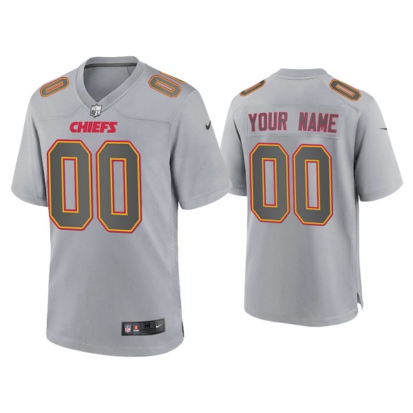 Men's Nike Kansas City Chiefs Customized Grey Atmosphere Fashion Stitched Game NFL Jersey